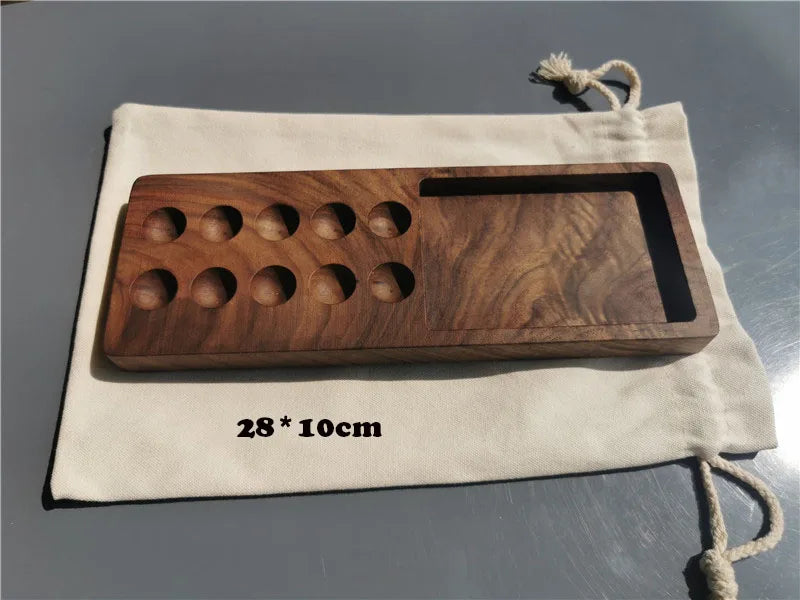 Wooden Montessori Counting Board Sets – Walnut Frame, Number Tiles & Felt Balls