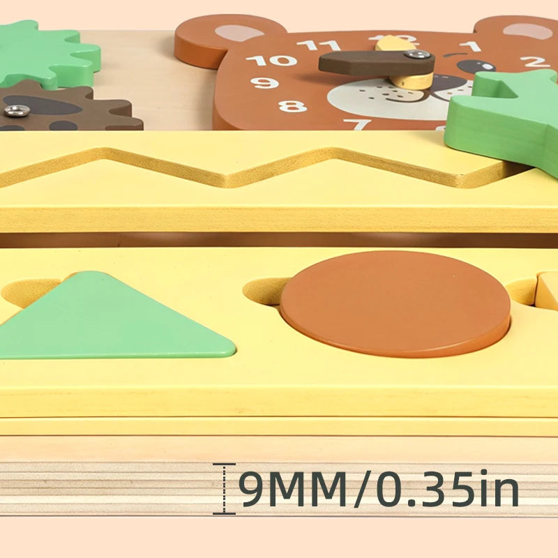 Wooden Bear Busy Board | Oliver & Company Montessori Toys