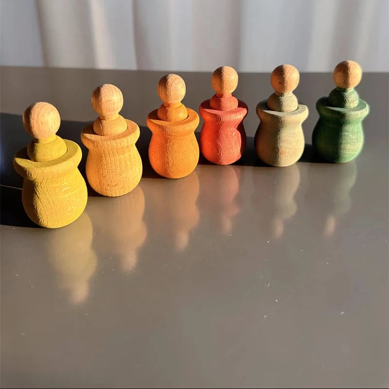 Rainbow Peg Doll Sorting Set