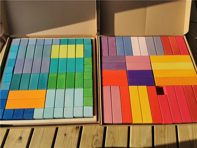 Large Basswood Building Blocks 100pc | Premium Wooden Toy Set