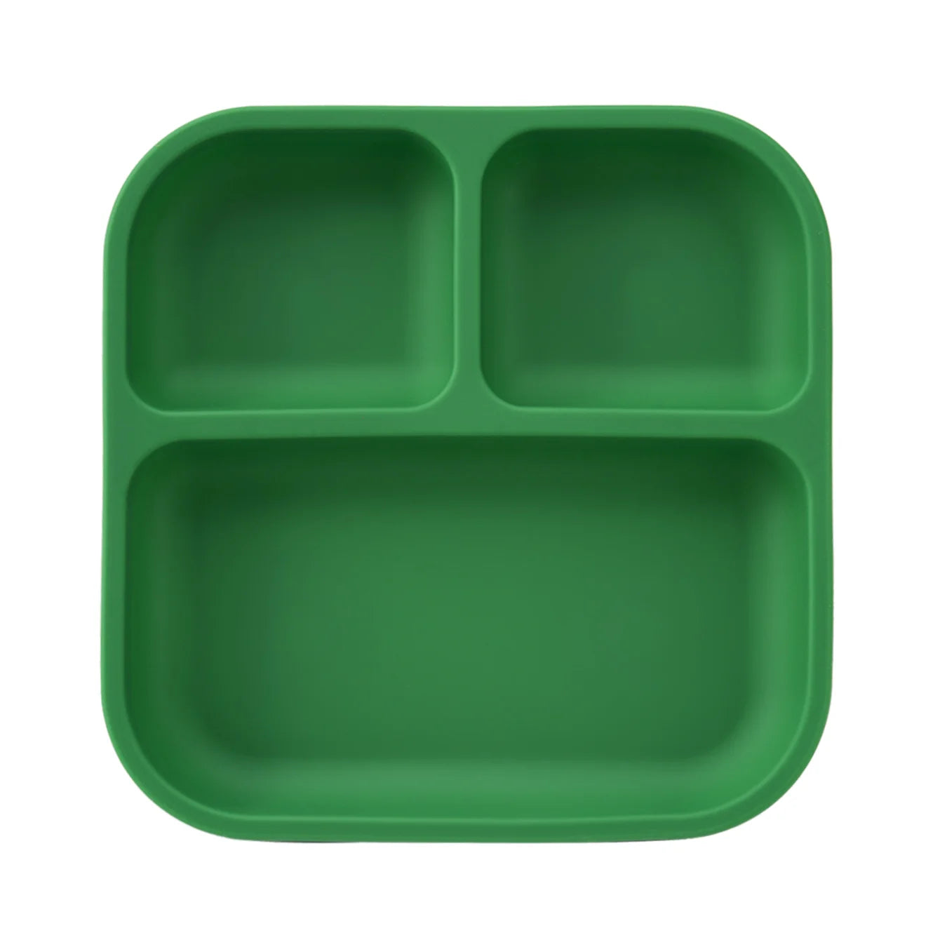 Square silicone divided suction plate in Green