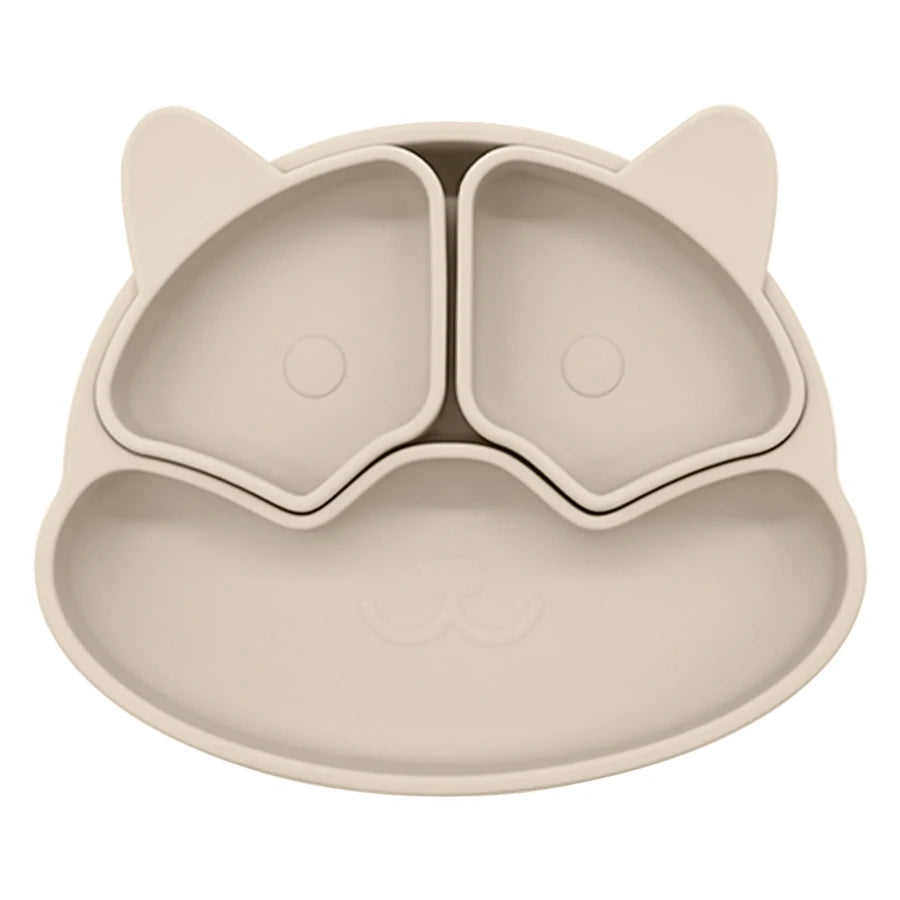 Beige fox silicone divided suction plate