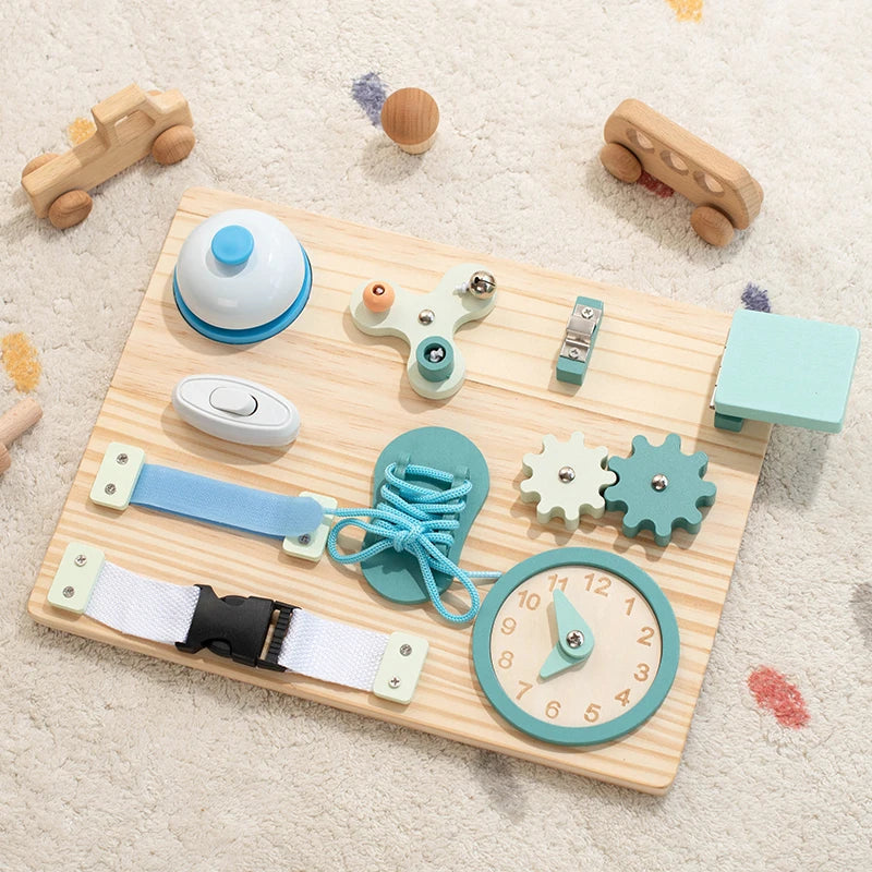 Wooden Activity Busy Board | Oliver & Company Montessori Toys