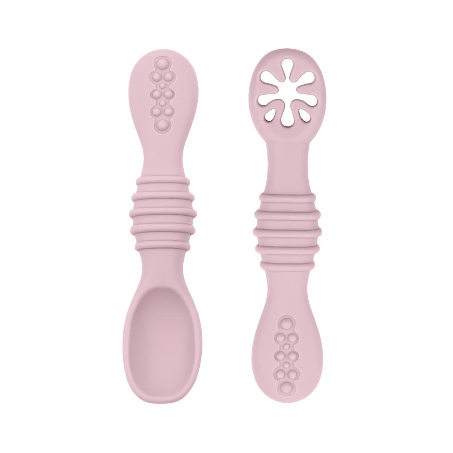 Light pink bendable silicone spoon set
