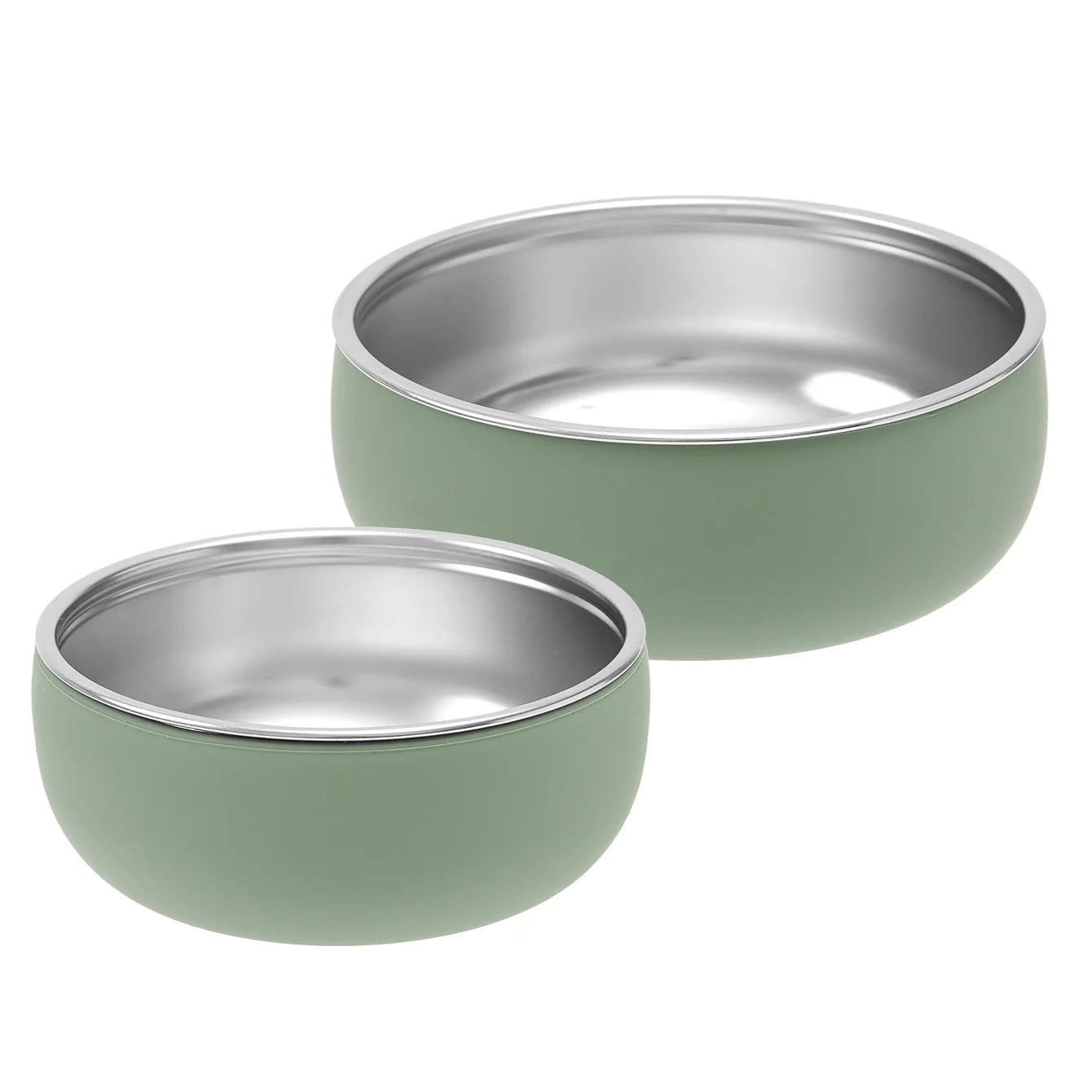 2-Piece Stainless Steel Bowl Set with Detachable Silicone Bases | Oliver Montessori Toys