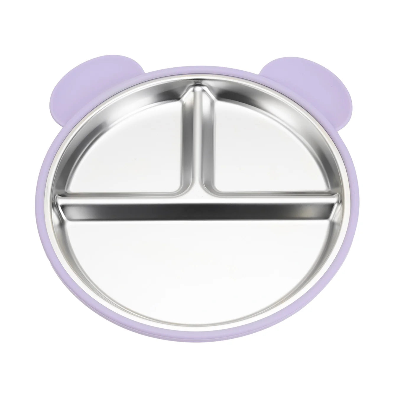 Bear Suction Plate for Toddlers | Stainless Steel & Silicone | Oliver & Company Montessori Toys