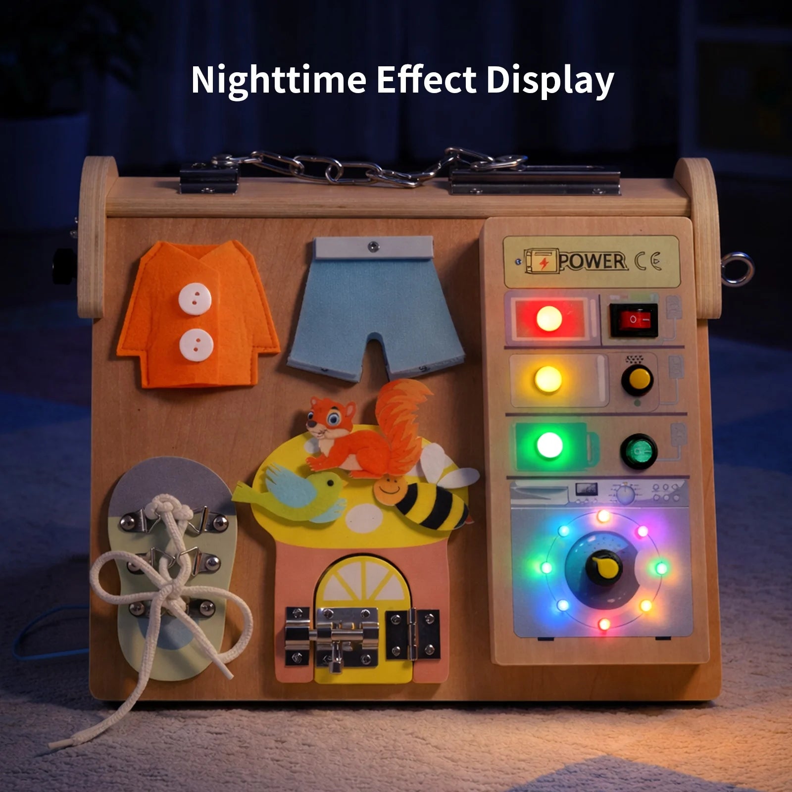 Wooden 4-in-1 Circuit Busy Board | Oliver Montessori Toys