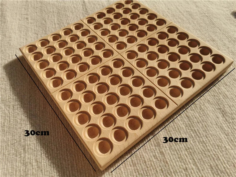 Wooden 100 Peg Board with Beads, Alphabets, and Numbers