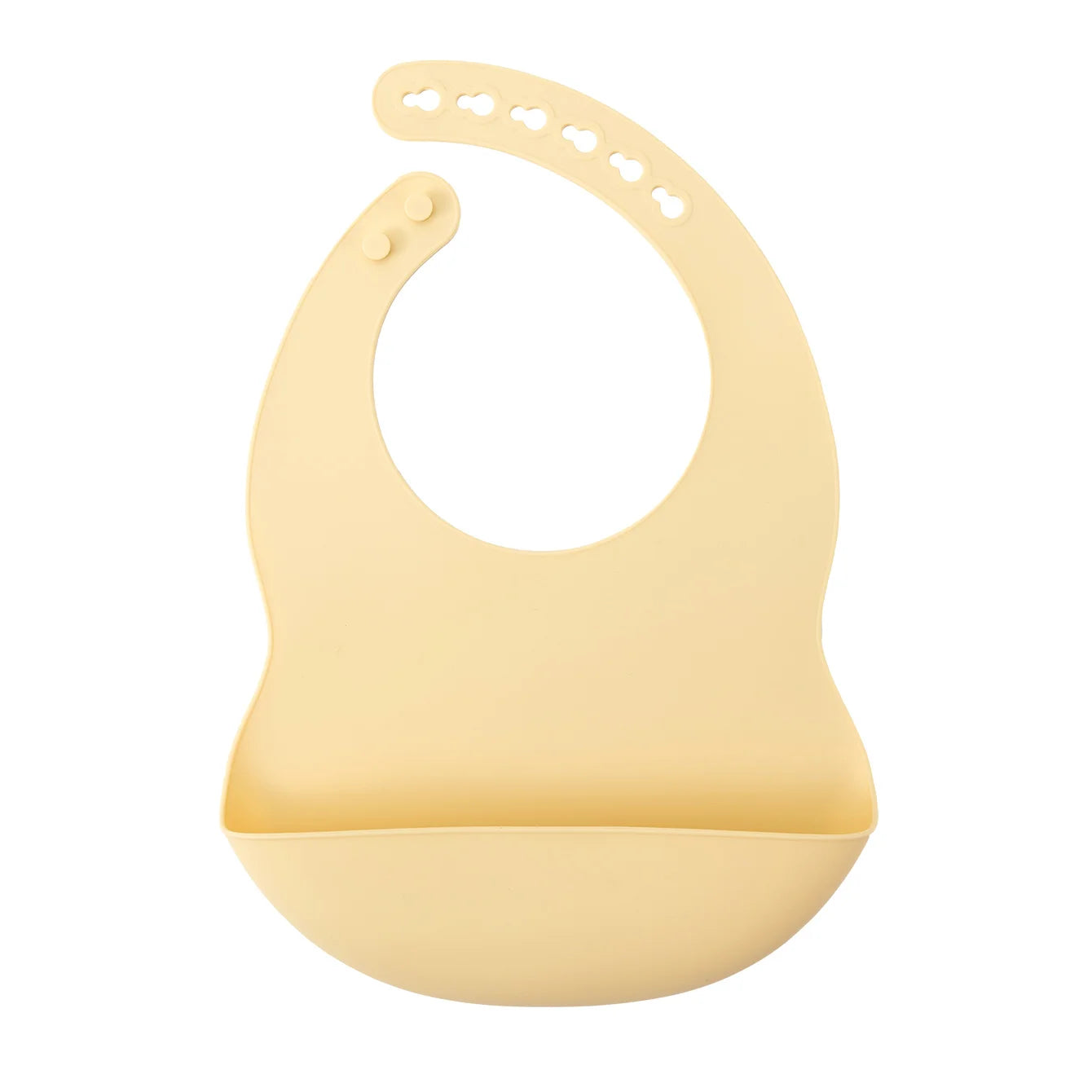 Adjustable silicone baby bib in Light Yellow