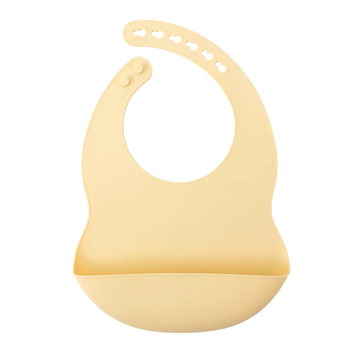 Adjustable silicone baby bib in Light Yellow