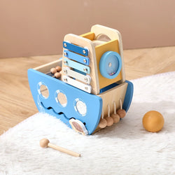 Montessori 5-in-1 Wooden Ship Activity Toy | Oliver Montessori Toys