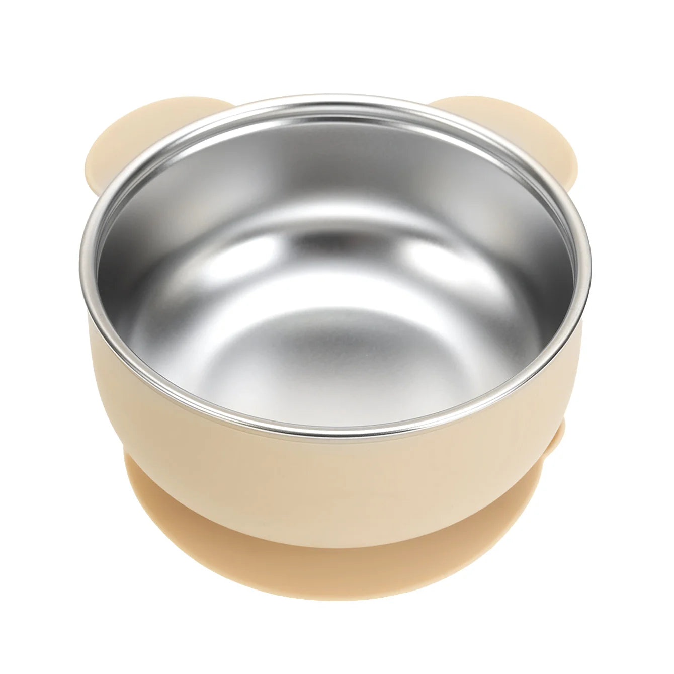 Bear Shaped Stainless Steel Silicone Suction Bowl | Oliver & Company Montessori Toys
