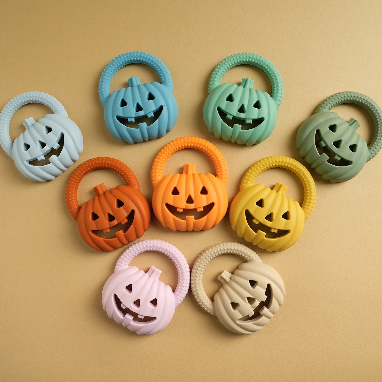 Pumpkin Silicone Teether | Oliver and Company Montessori Toys