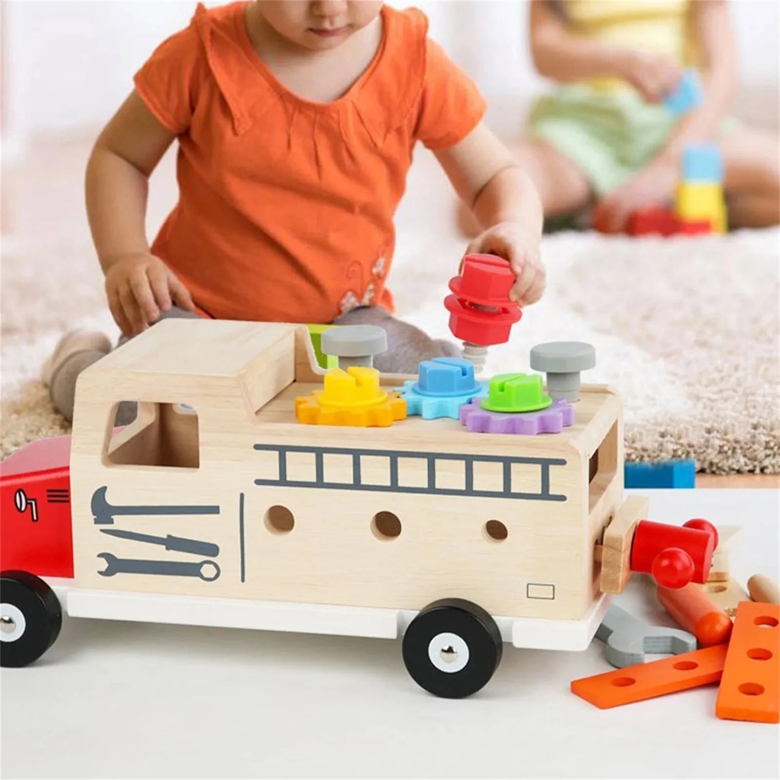 Wooden Diesel Truck Toolbox | Oliver Montessori Toys