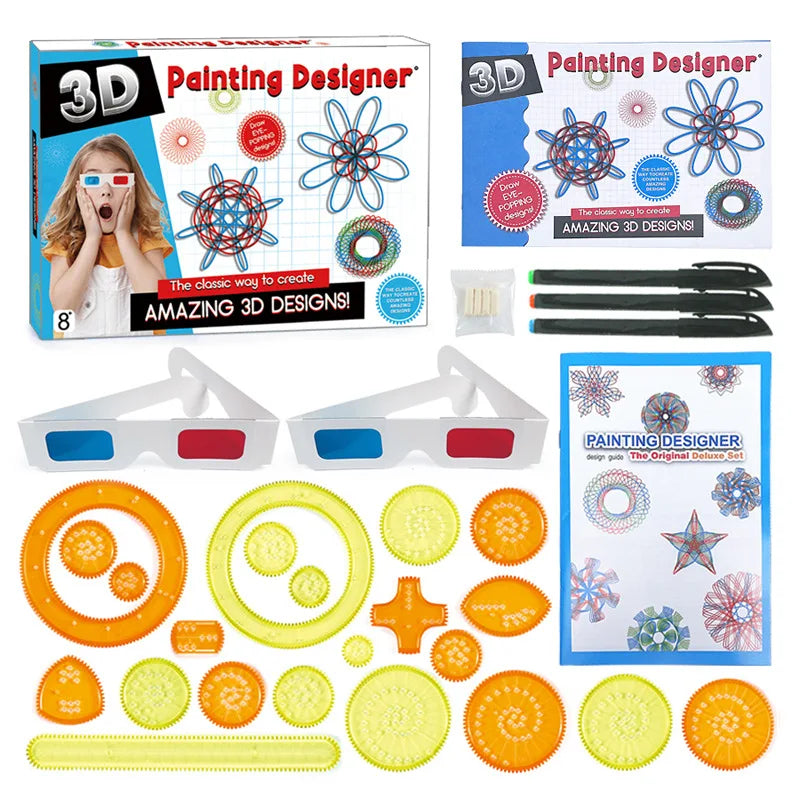 Spiral Gear Drawing Set for Kids – Montessori Geometric Art Tool – Oliver & Company