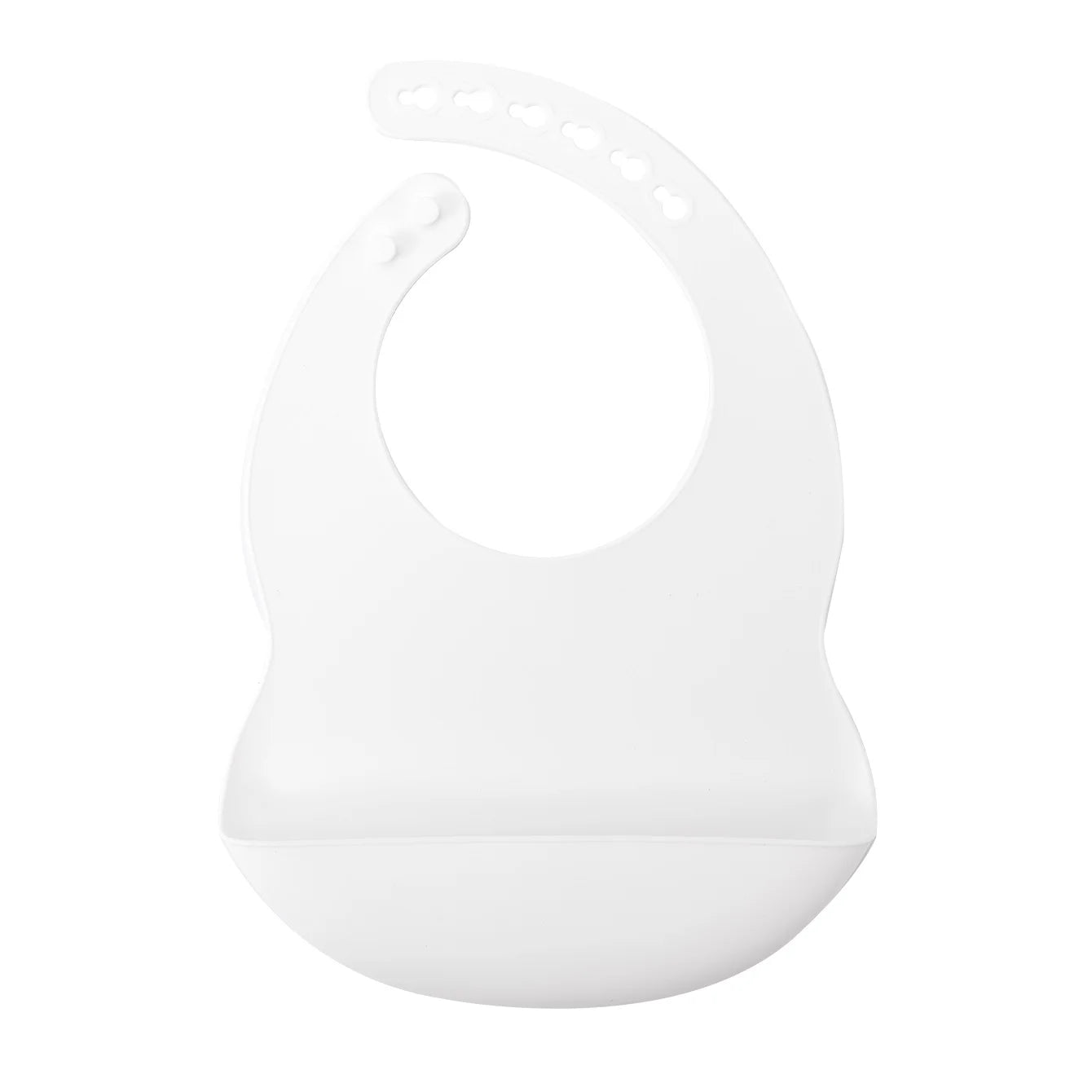 Adjustable silicone baby bib in White