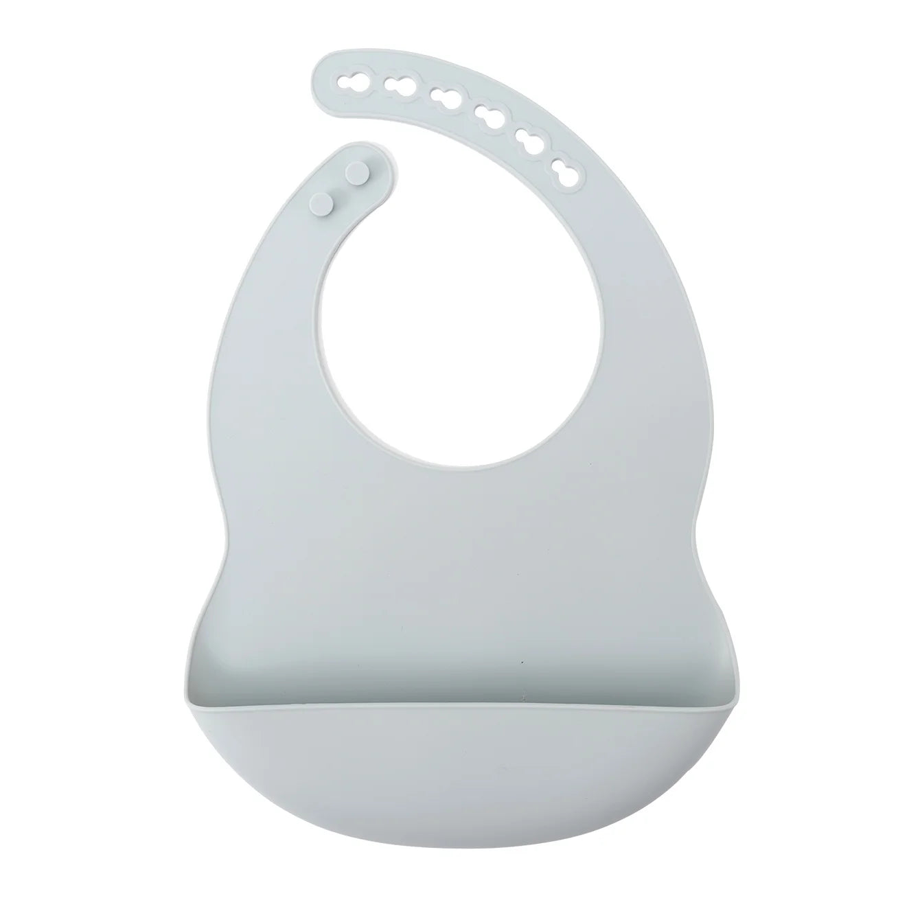 Adjustable silicone baby bib in Light Grey