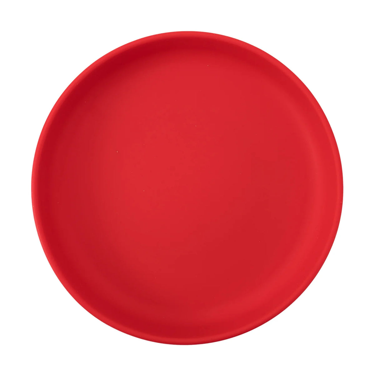 Round silicone suction plate in Red