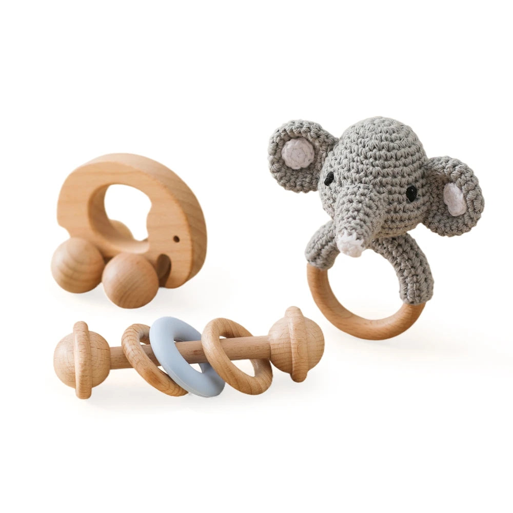 Animal Rattle Set | Oliver and Company Montessori Toys