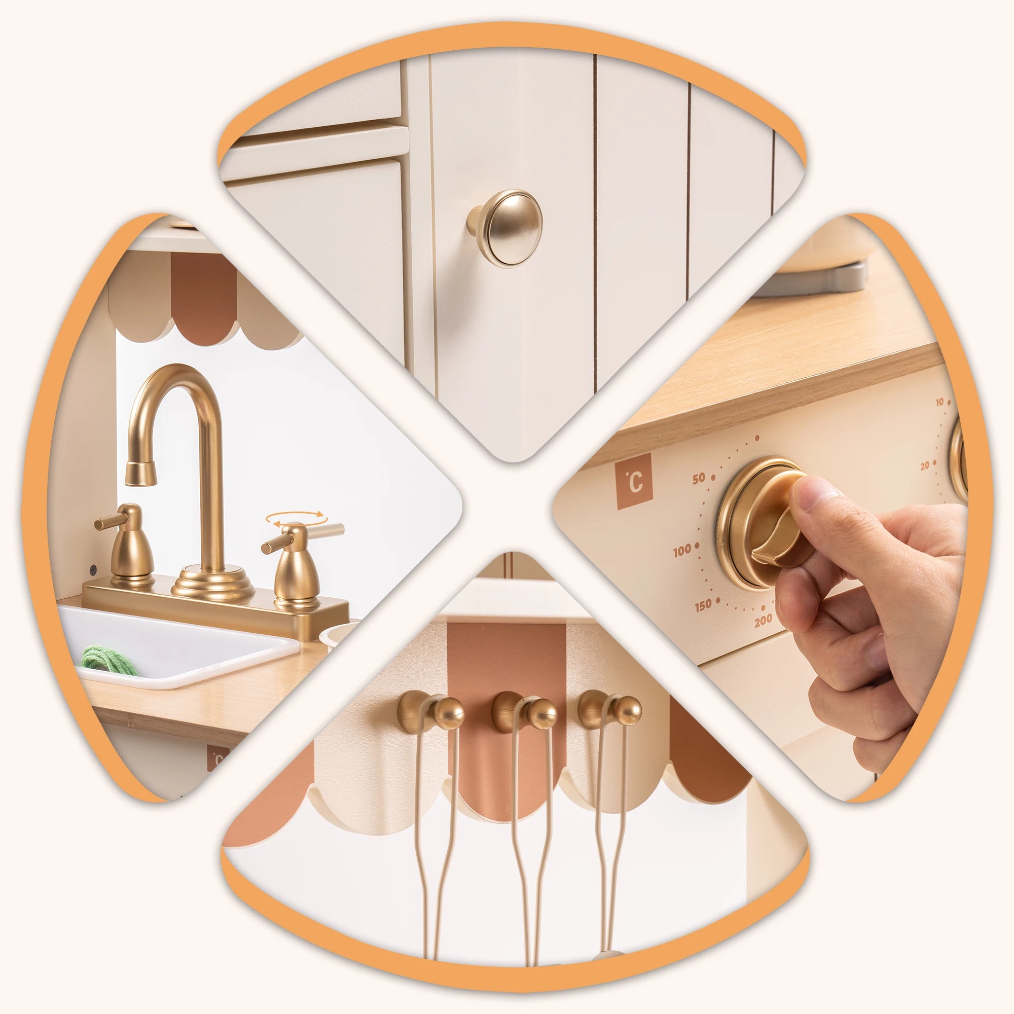 Wooden Play Kitchen Set with Accessories