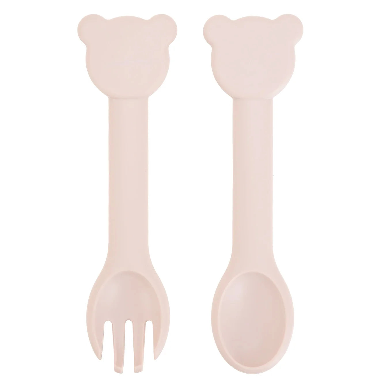 Blush bear silicone spoon and fork