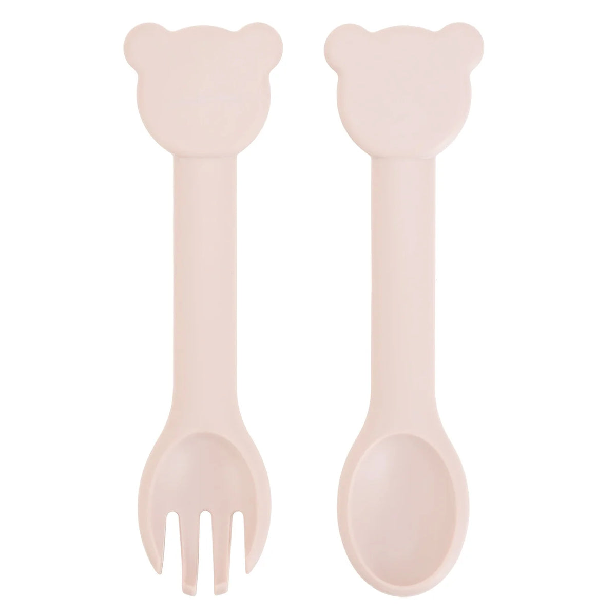 Blush bear silicone spoon and fork