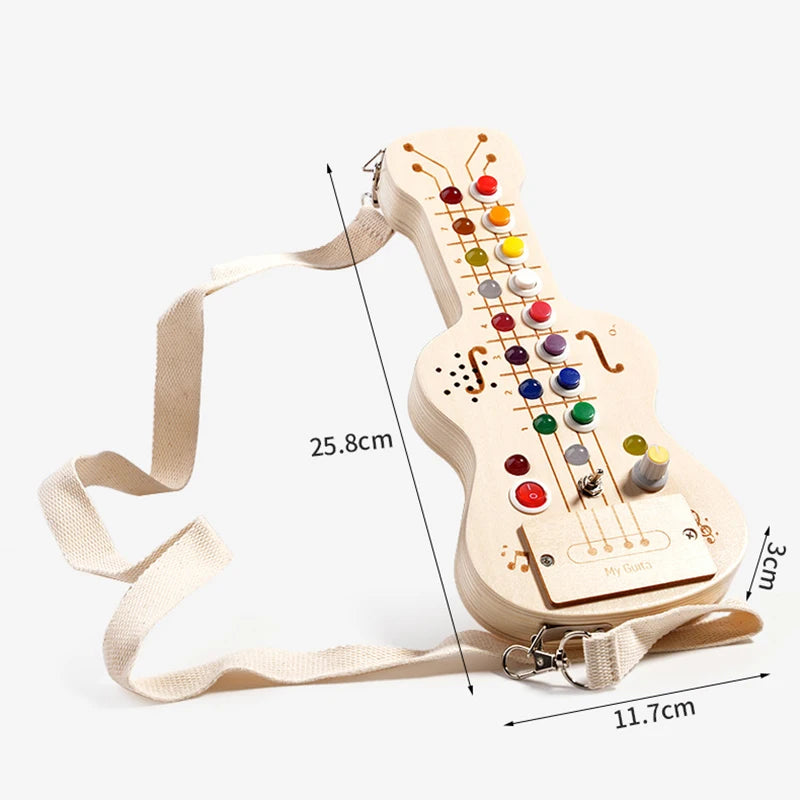 Electronic Guitar Toy with Lights & Sound - Musical Busy Board Toy