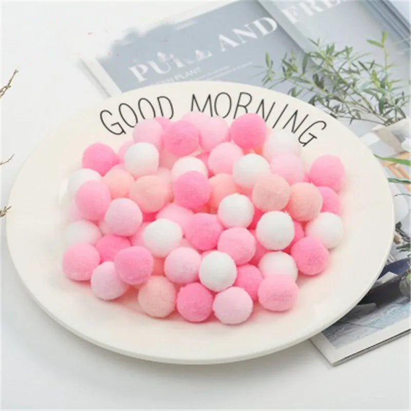 500/2000Pcs Mixed Color Fluffy Soft Colored Pompoms for Crafts