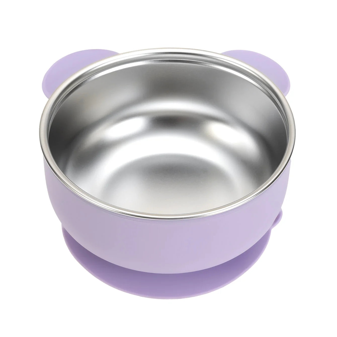 Bear Shaped Stainless Steel Silicone Suction Bowl | Oliver & Company Montessori Toys