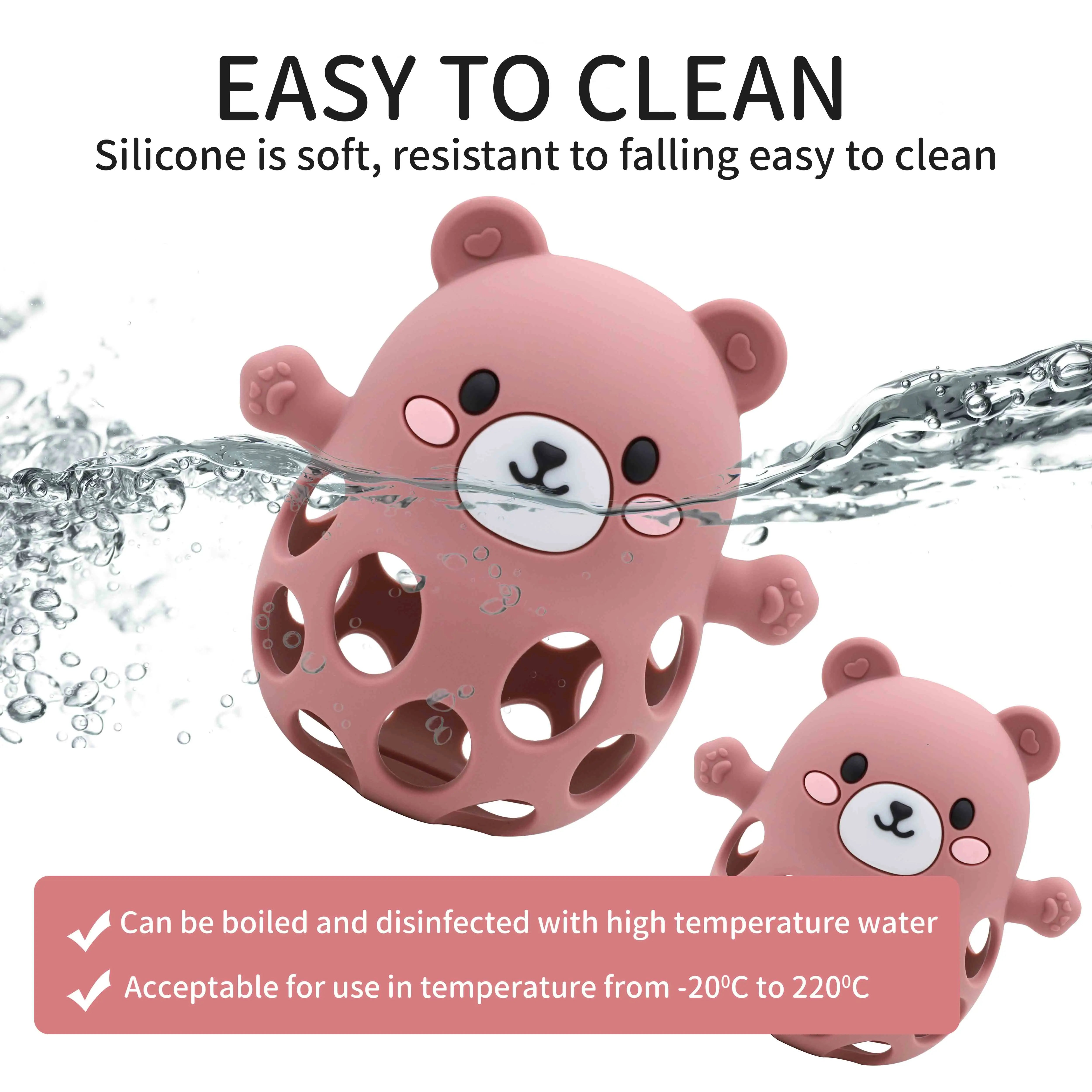 Bear Silicone Teether Ball