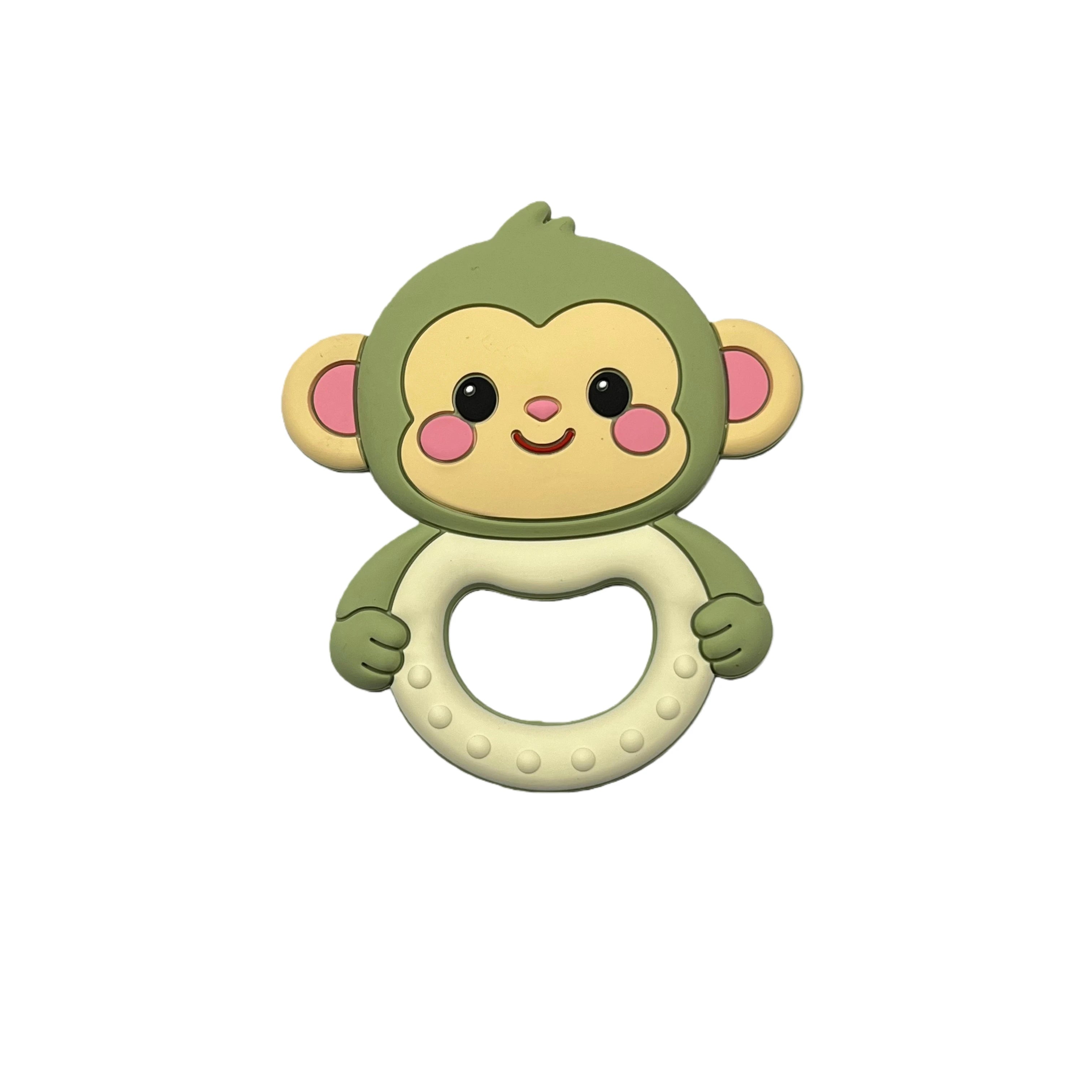 Silicone Monkey Teether with Ring - Oliver & Company