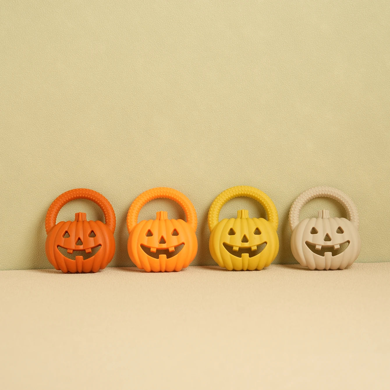 Pumpkin Silicone Teether | Oliver and Company Montessori Toys