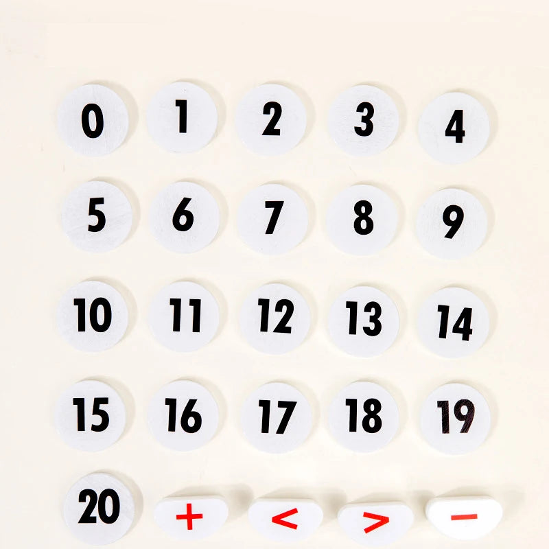 Numbers 0-20 on a light beige background