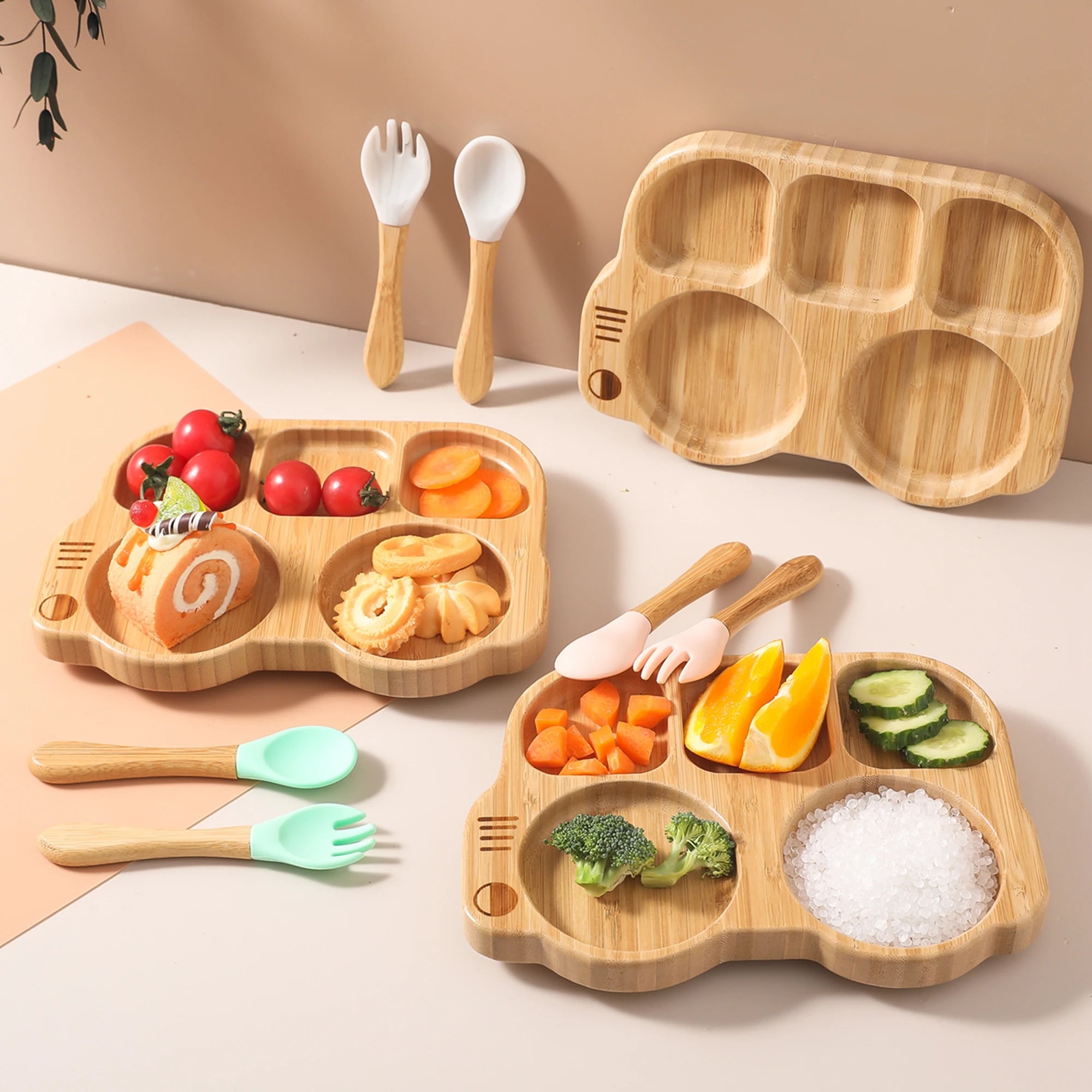 Bamboo Bus Baby Feeding Plate Set | Oliver Montessori
