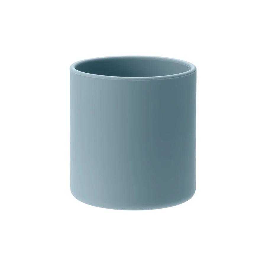 Silicone open training cup in Grey Blue