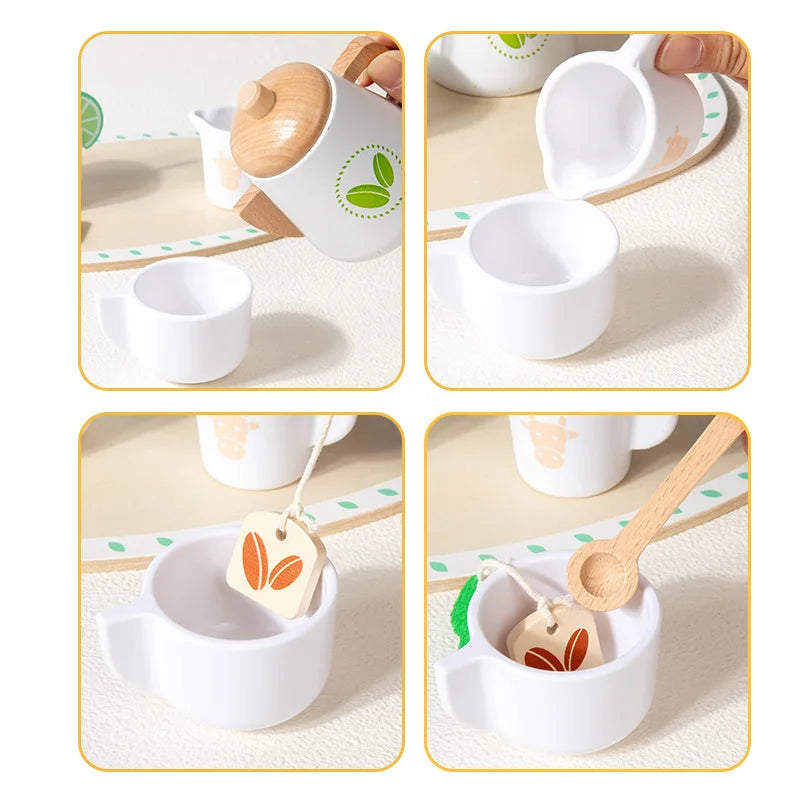 Wooden Tea Time Dessert Set | Oliver Montessori Toys