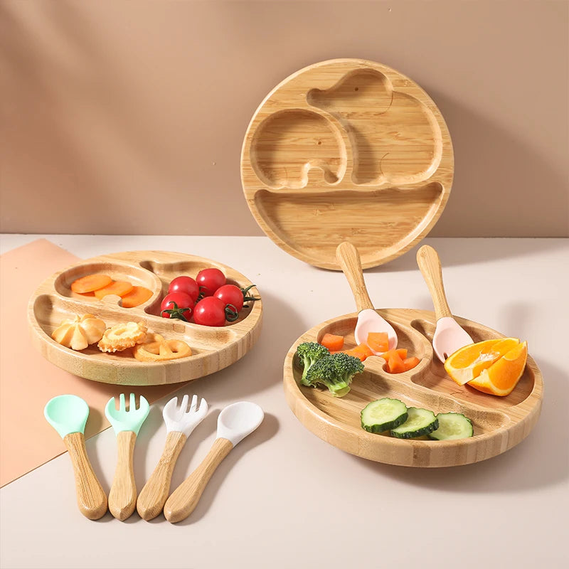 Elephant Divided Plate and Tableware Sets