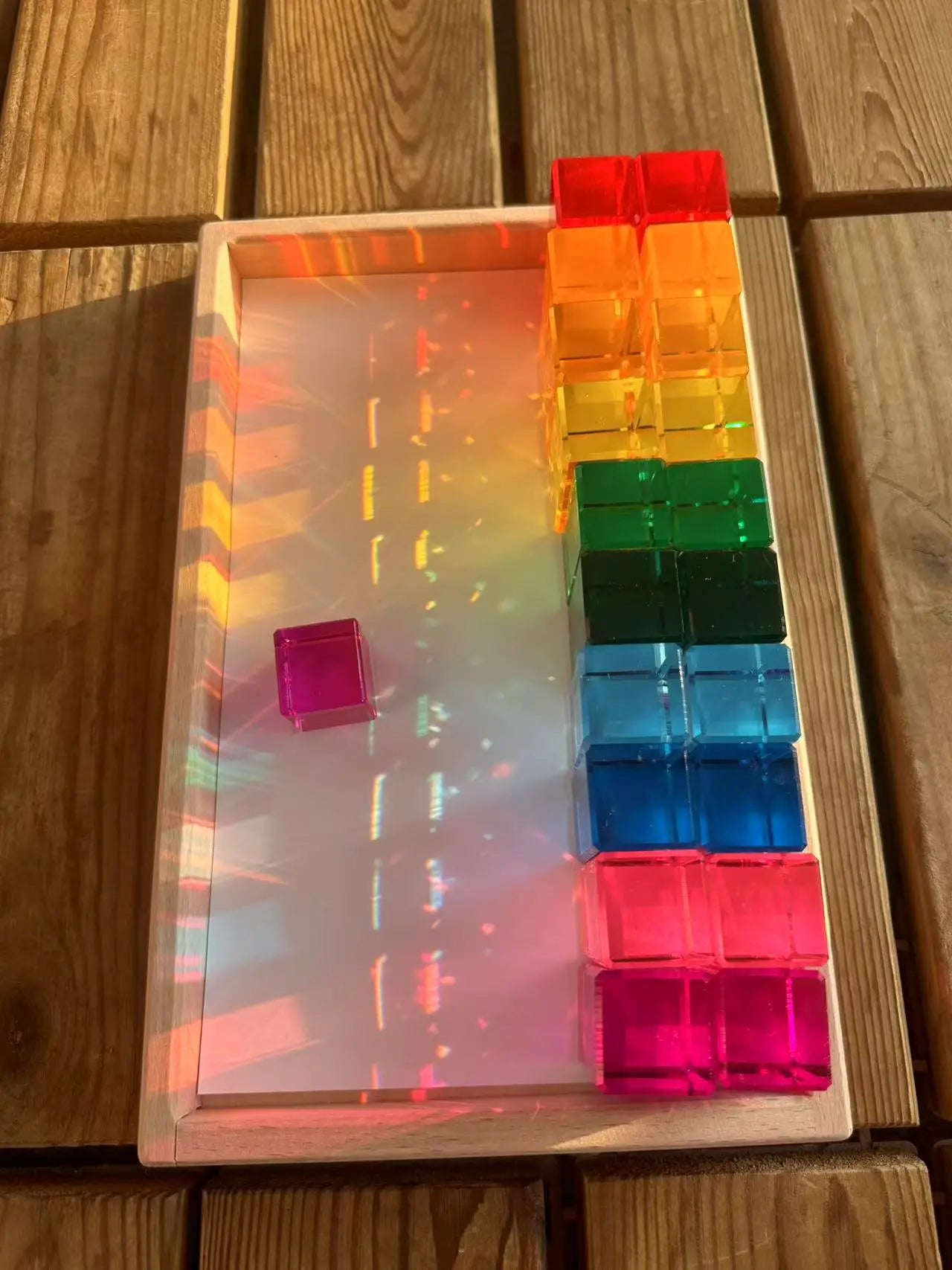 Rainbow Transparent Acrylic Stacking Blocks for Kids