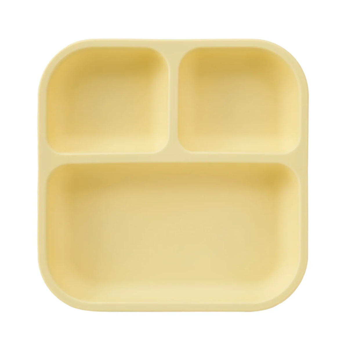 Square silicone divided suction plate in Light Yellow