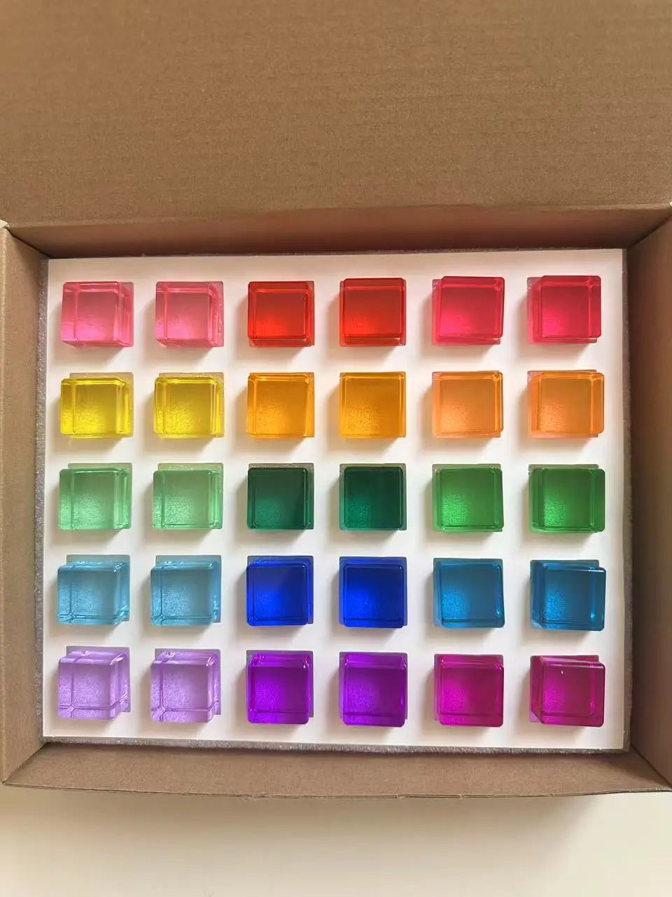 Rainbow Transparent Acrylic Stacking Blocks for Kids
