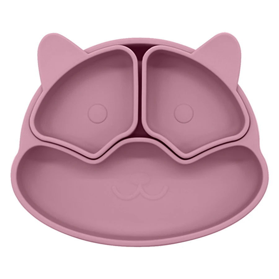 Dark rose fox silicone divided suction plate