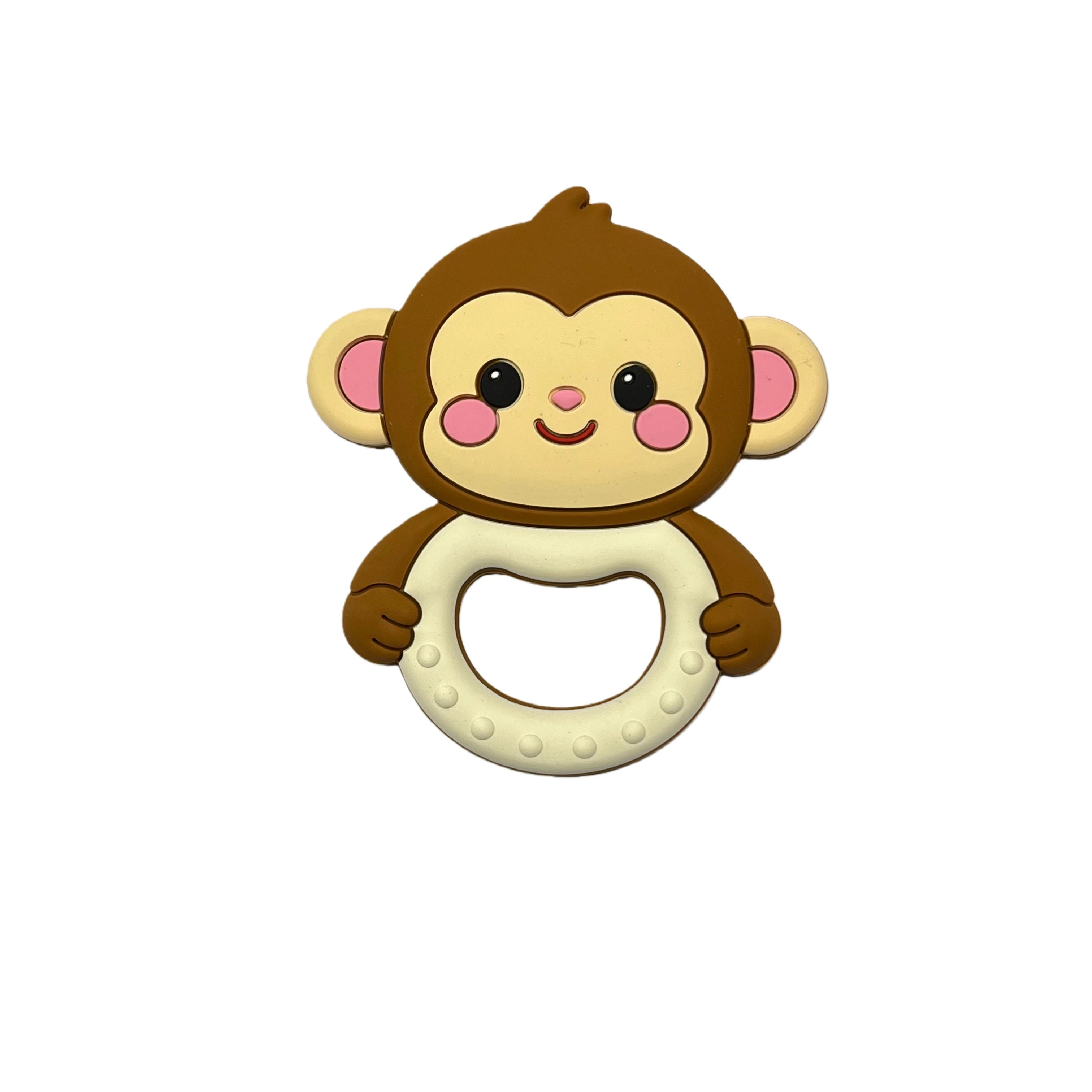 Silicone Monkey Teether with Ring - Oliver & Company