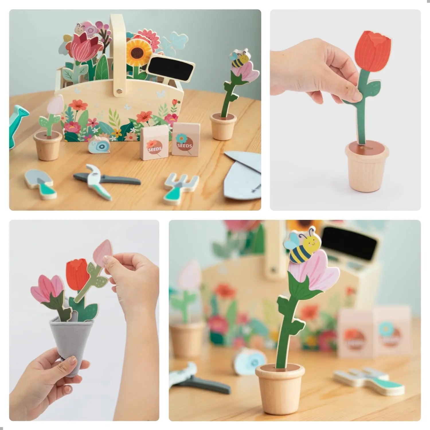 Wooden Garden Play Set – Montessori Pretend Play Toy Ages 3-6