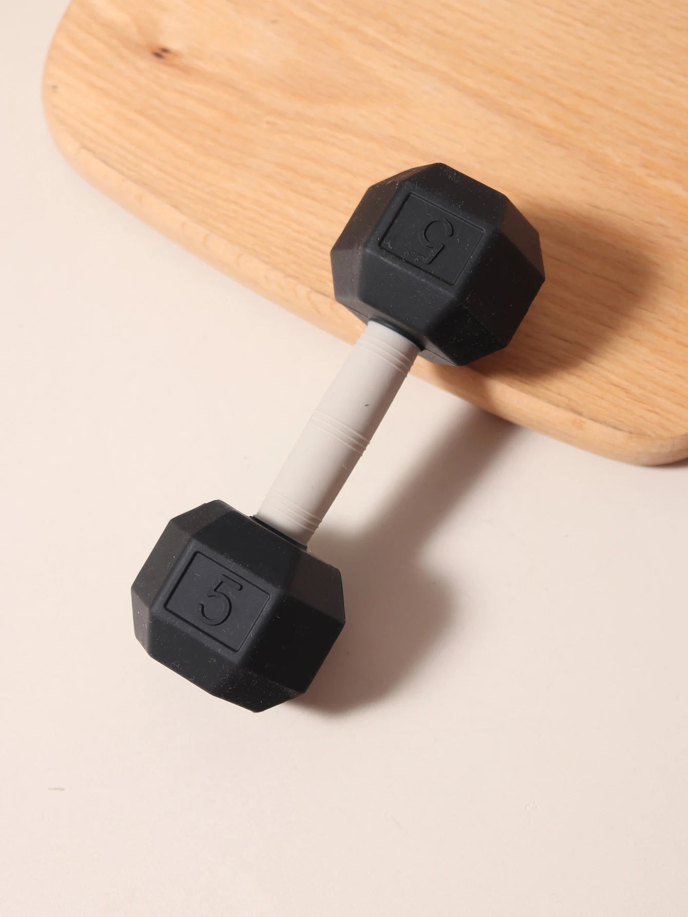 Silicone Barbell Baby Teether Rattle | Oliver Montessori Toys
