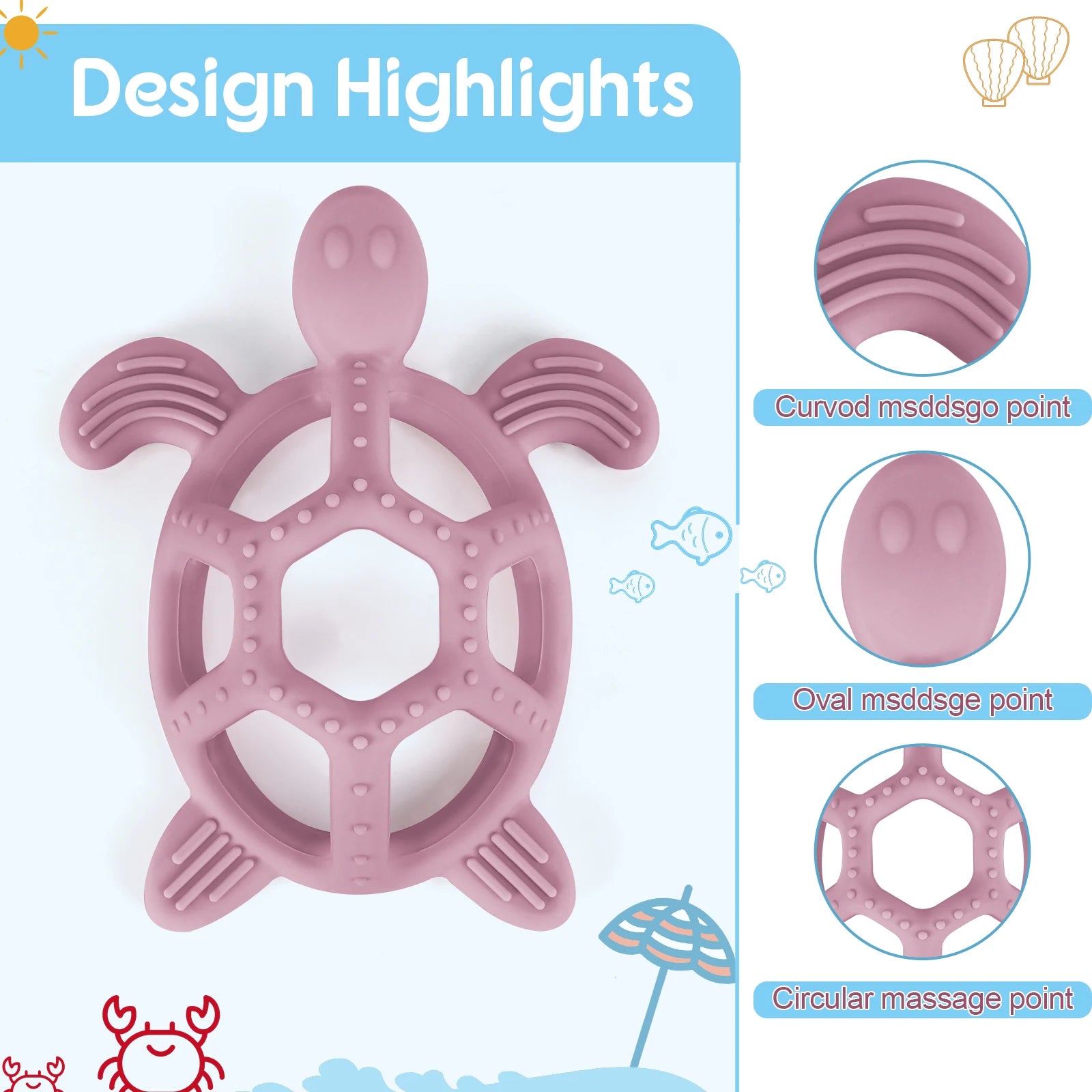 Teether – Cartoon Turtle Design