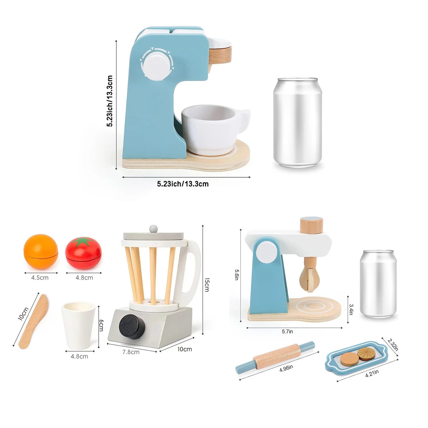 Wooden Kitchen Appliance Pretend Play Set