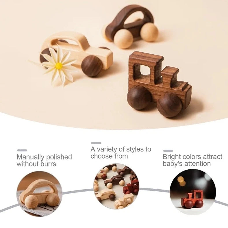 Baby 3pcs Wooden Car Sets | Oliver & Company Montessori Toys