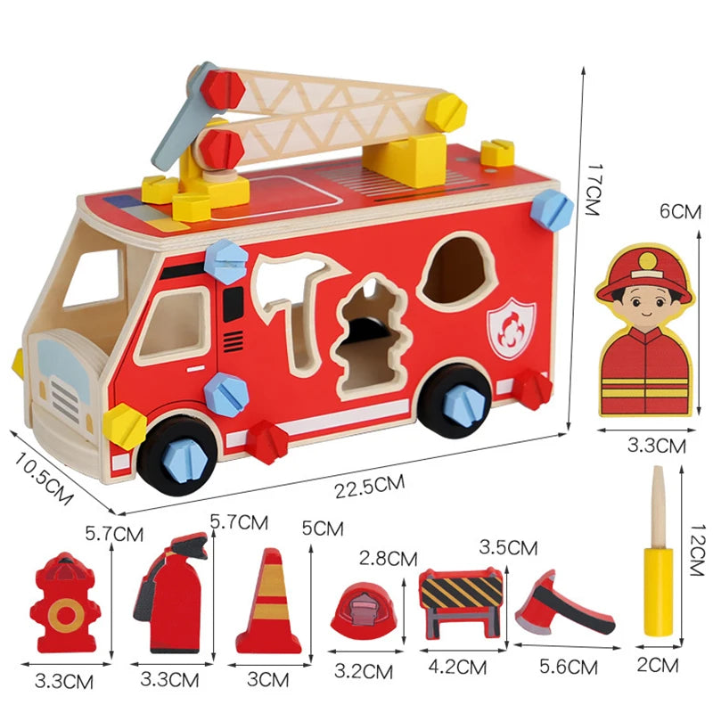 Wooden Tool Bench Vehicle Set Assembly Toy