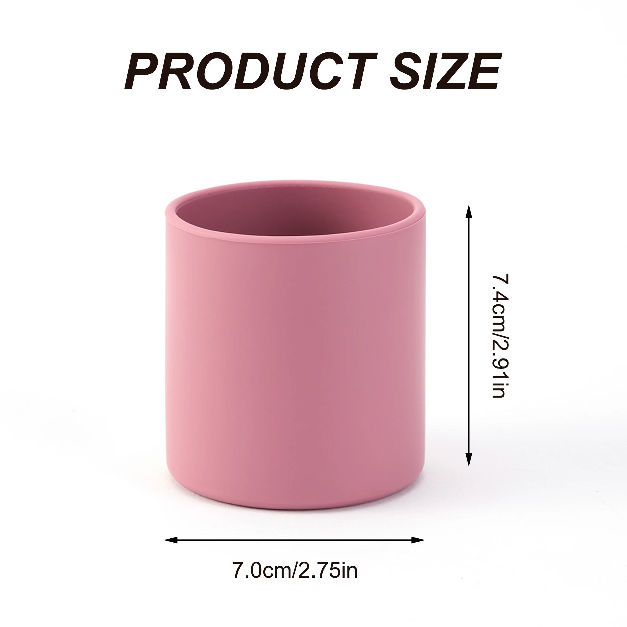 Silicone open cup size chart, 7 x 7.4 cm