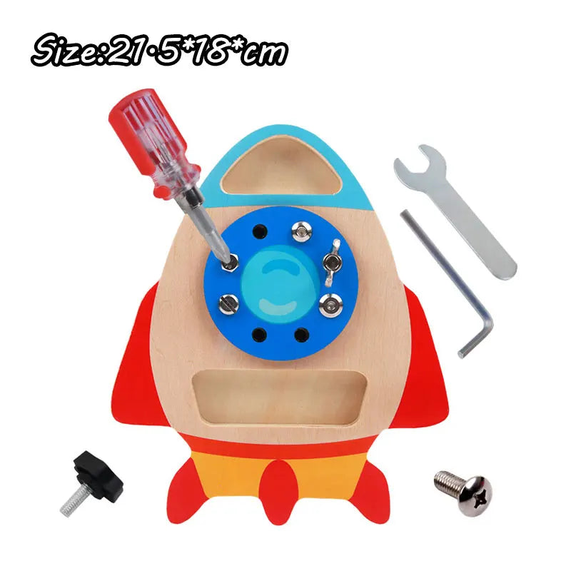 Wooden Screw Activity Board Fine Motor Toy for Ages 4 and Up